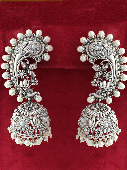 Sreeja Kaanphool Earrings-Silver