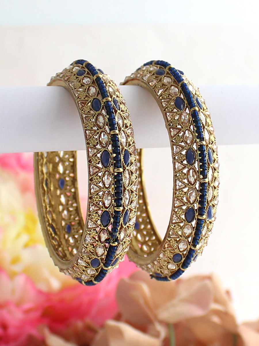 Jiya Bangle Set-Blue