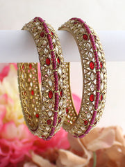 Jiya Bangle Set-Ruby