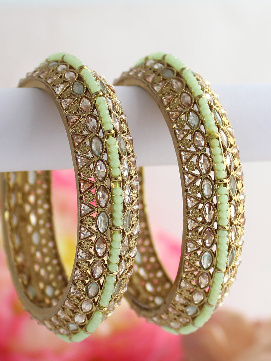 Jiya Bangle Set-Mint Green