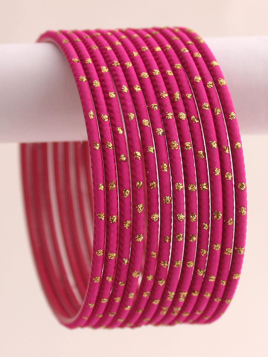 Sia Bangle Set-Dark Pink