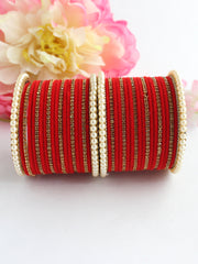 Jaanvi Bangle Set-Red