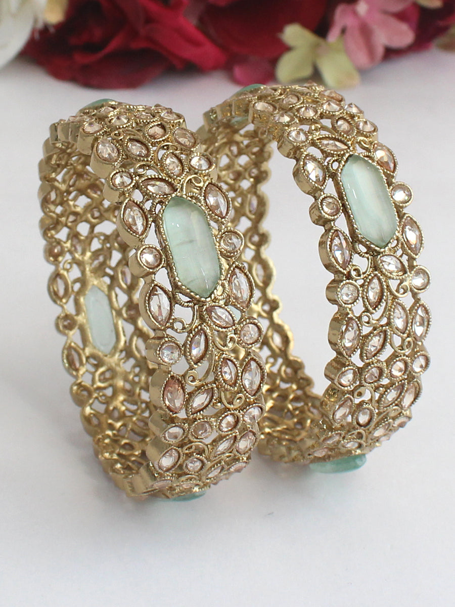 Priyanshi Bangle Set-Mint Green