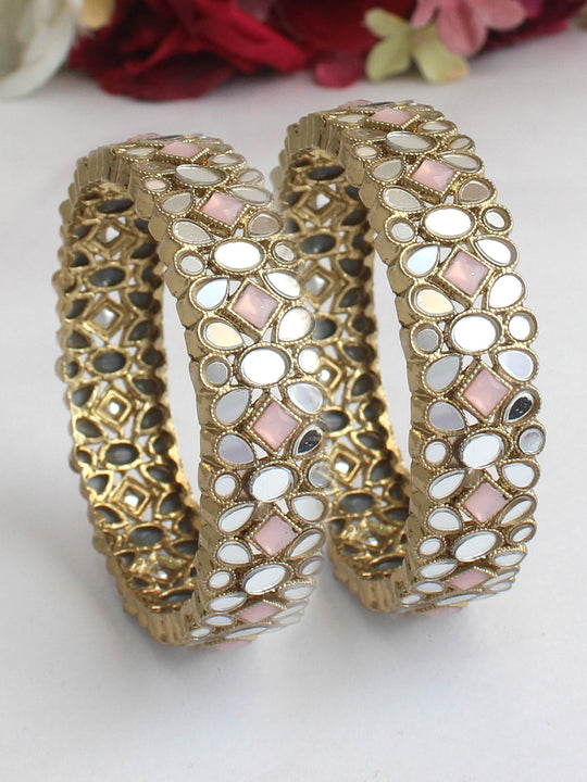 Naaz Bangle Set-Pastel Pink 