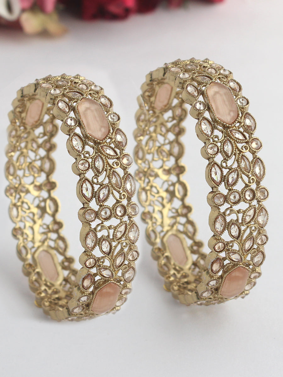 Priyanshi Bangle Set-Peach