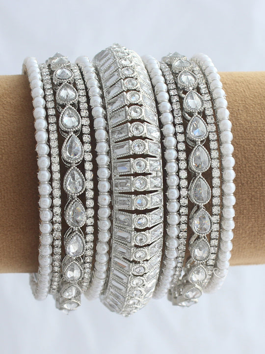 Sameera Bangle Set-Silver