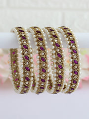 Kinjal Bangle Set-Purple