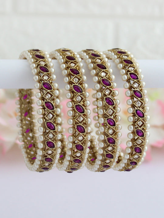 Kinjal Bangle Set-Purple