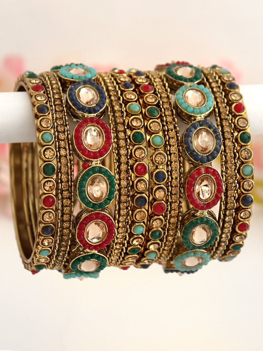 Shahin Bangle Set-Multicolor