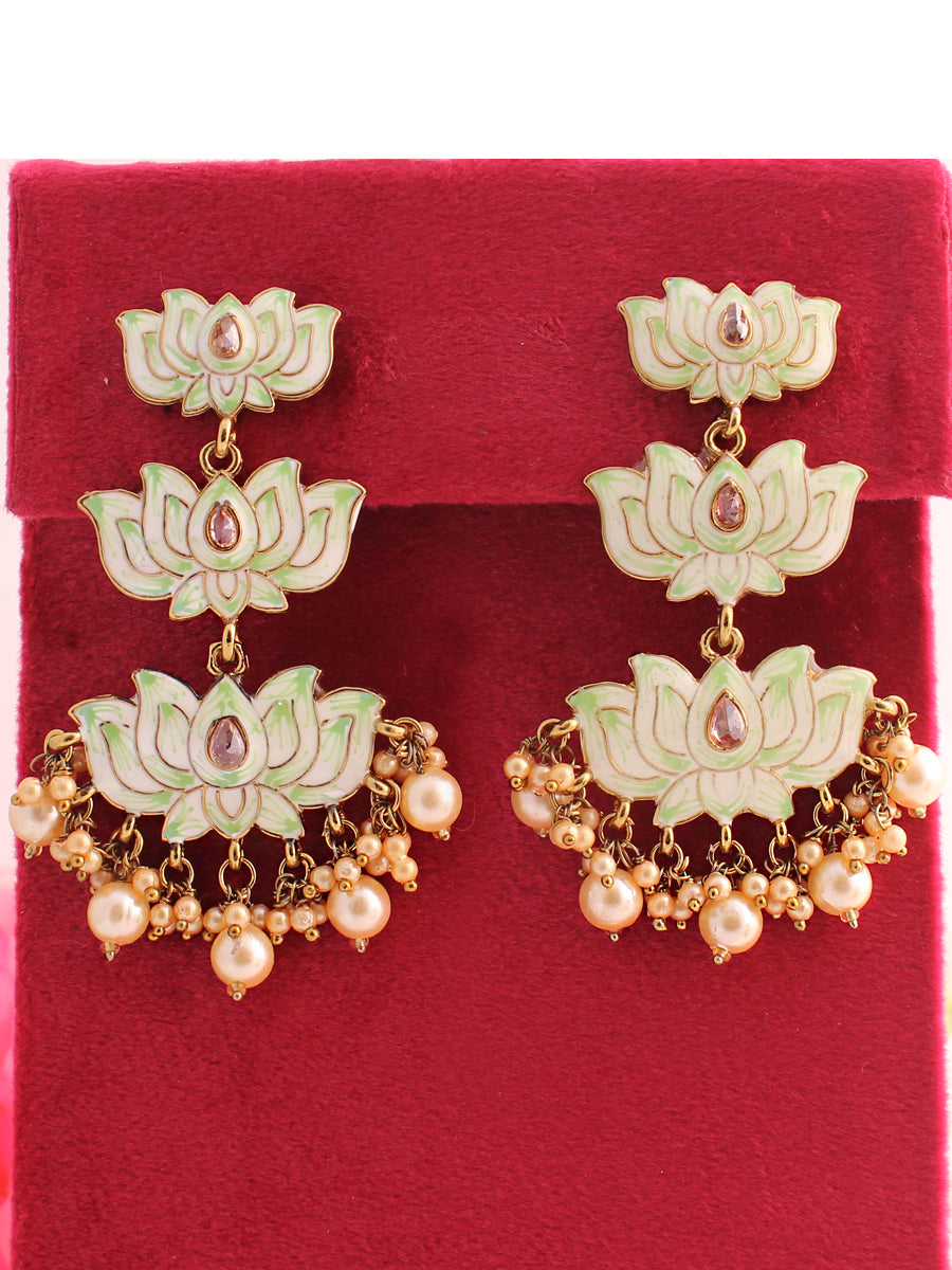 Kamal Earrings-Mint Green