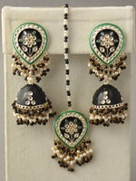 Kusha Earrings & Tikka-Black