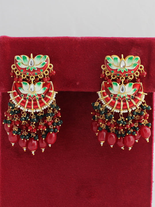 Divya Earrings-Red