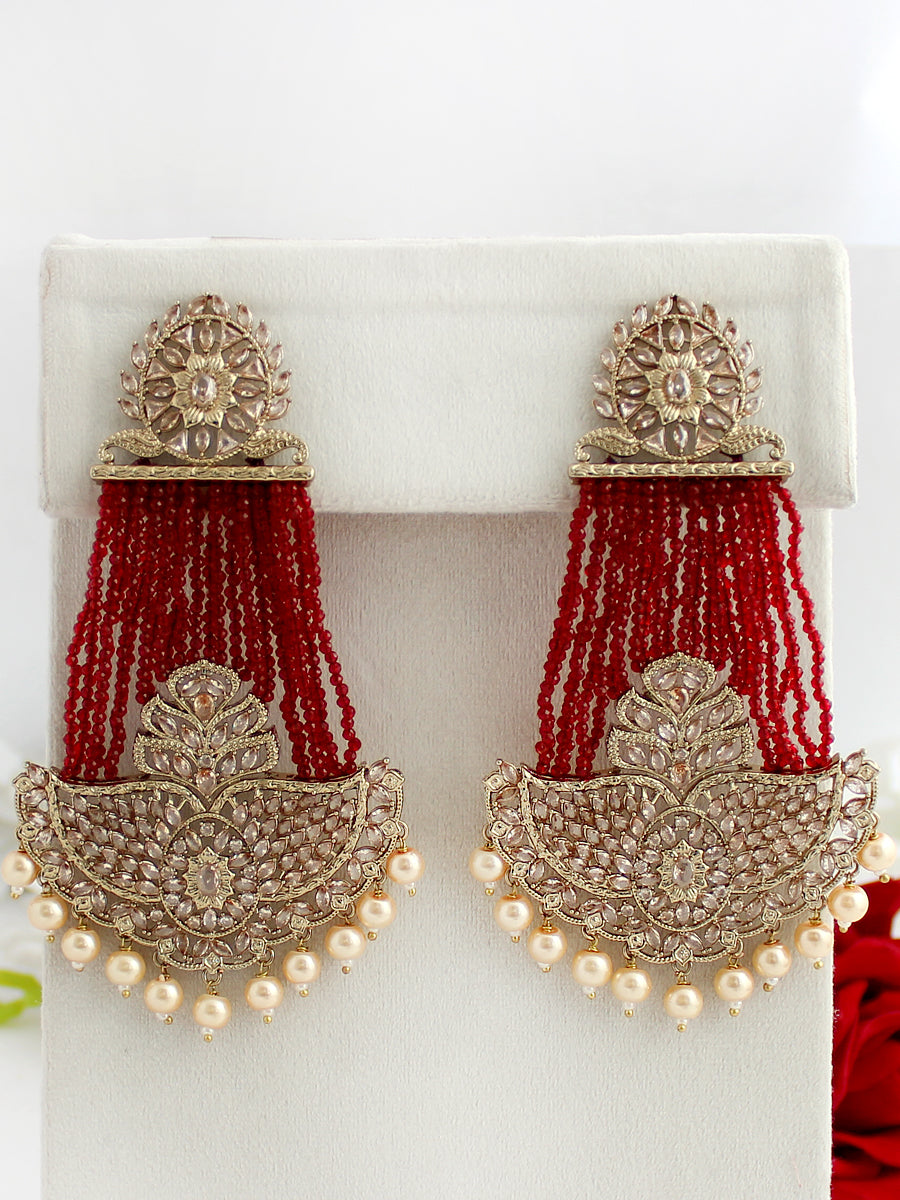 Shamita Earrings-Maroon