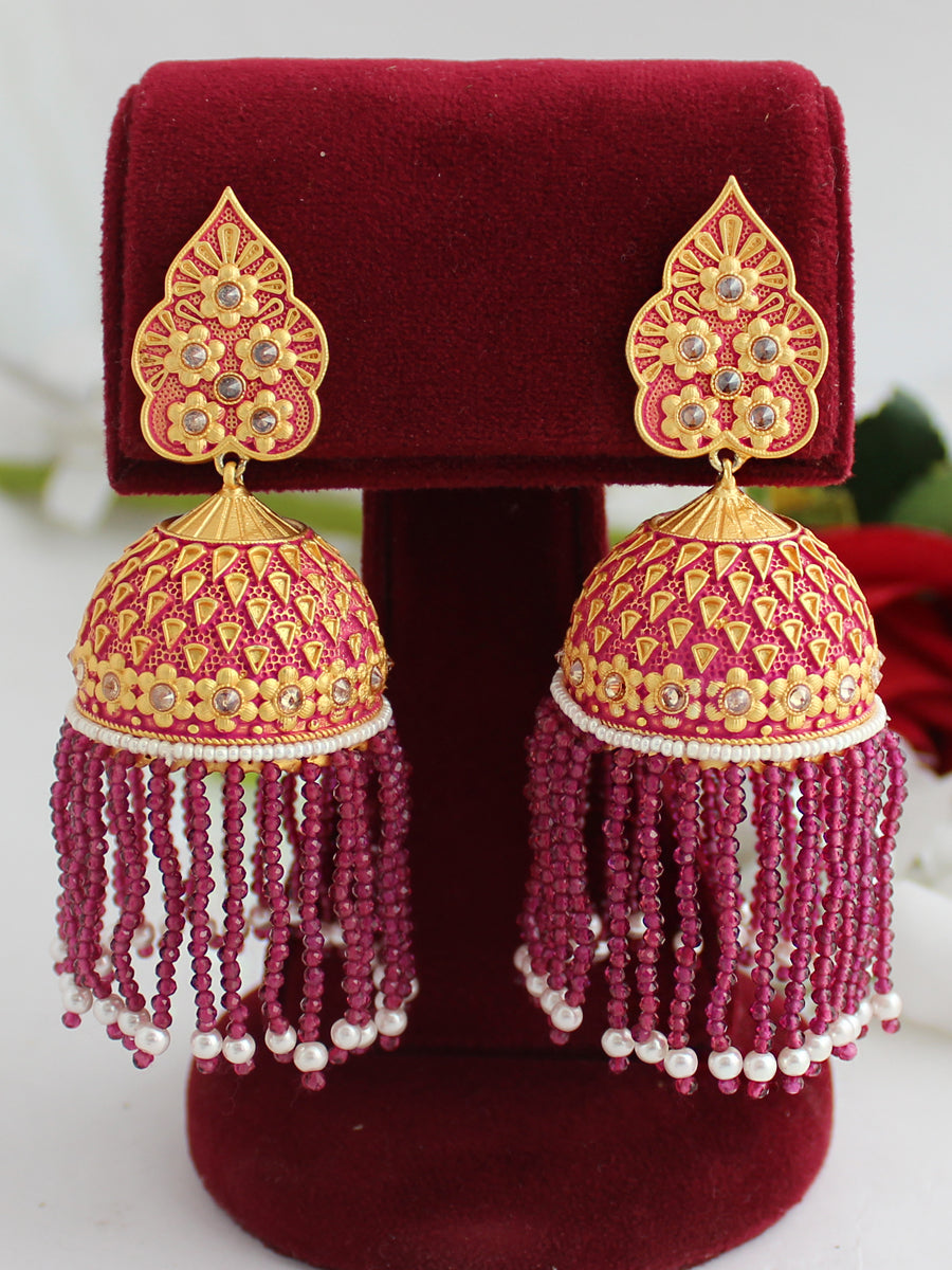 Maryam Earrings-Ruby Pink