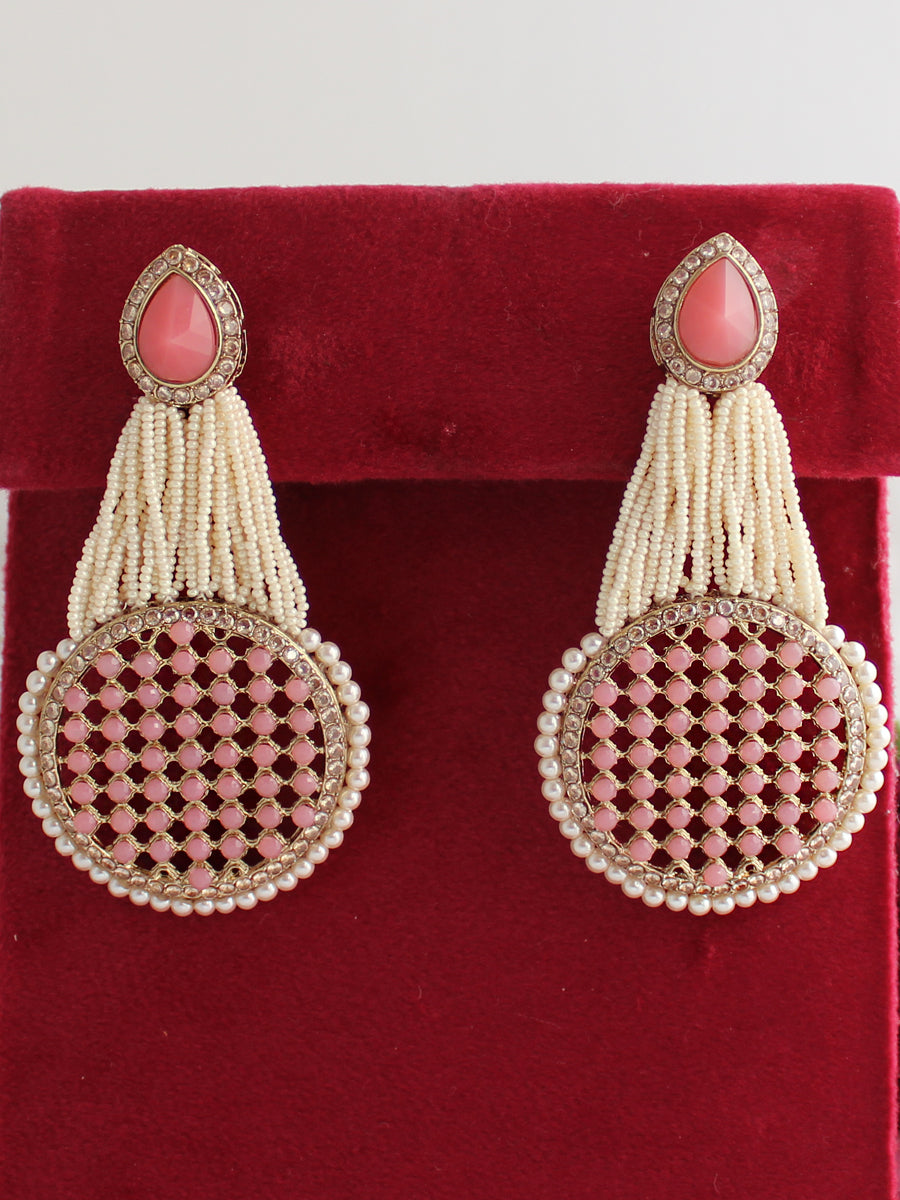 Saira Earrings-Pink