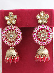 Ishrat Earrings-Hot Pink
