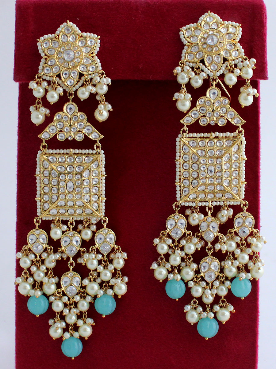 Raas Earrings-Turquoise