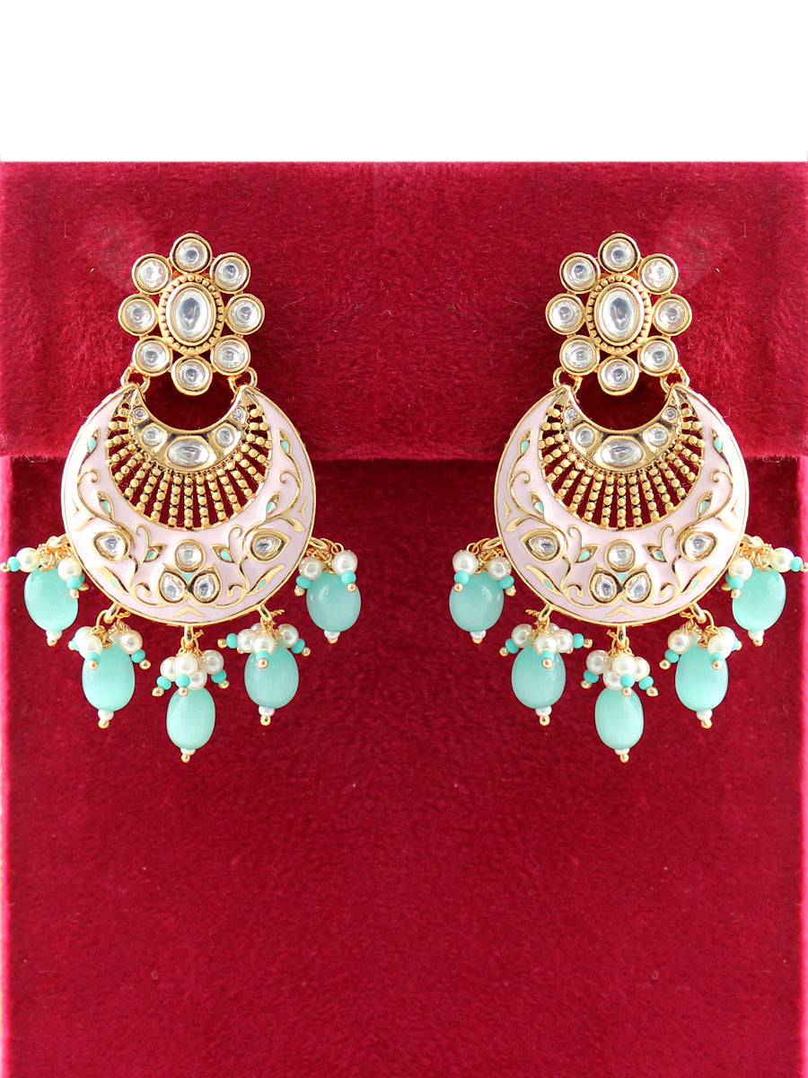 Vritee Earrings-Pastel Pink/turquoise