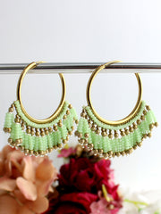 Sonali Hoop Earrings-Mint Green