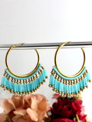 Sonali Hoop Earrings-Turquoise
