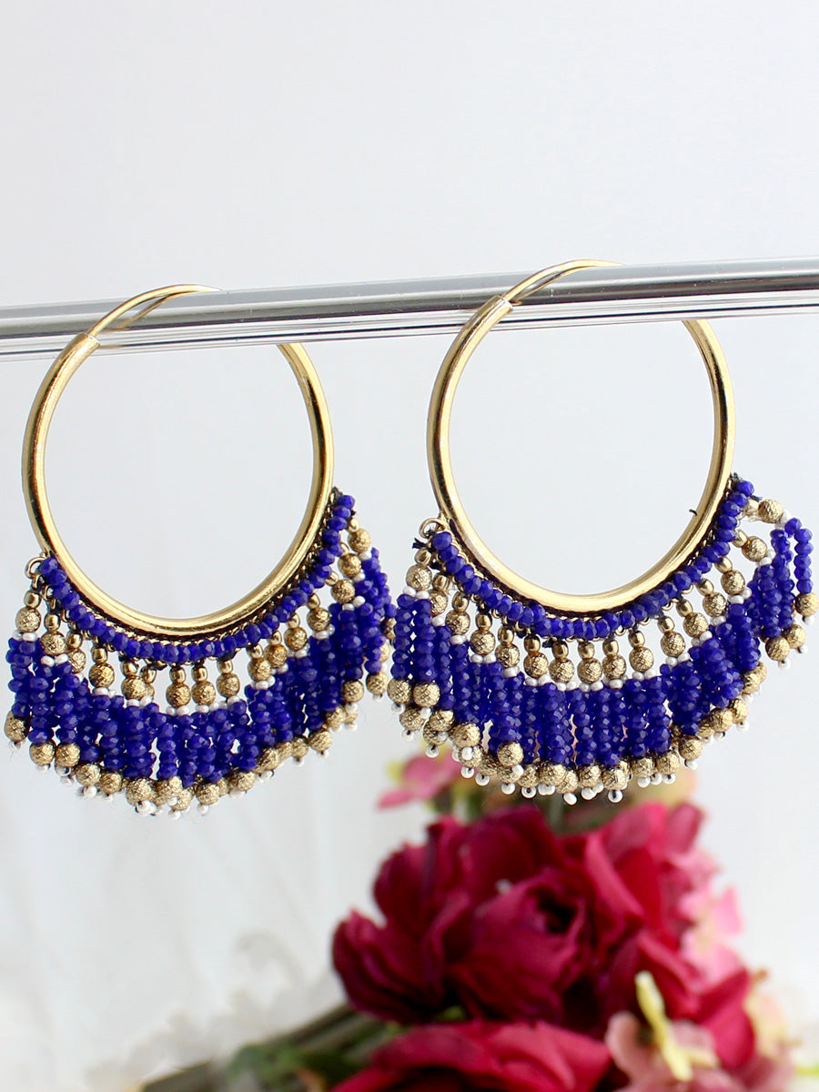 Sonali Hoop Earrings-Blue