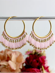 Sonali Hoop Earrings-Pastel Pink