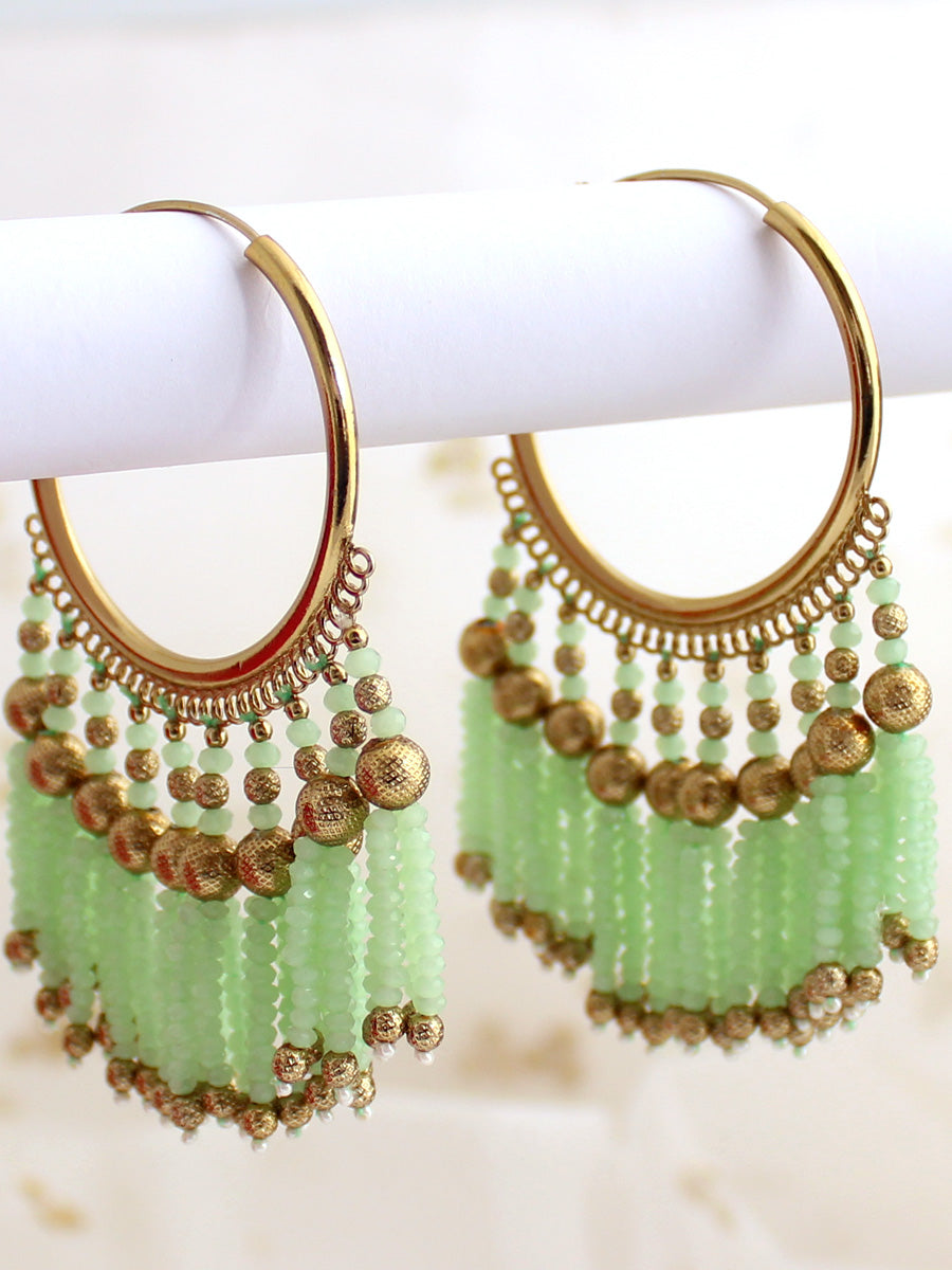 Tania Hoop Earrings-Mint Green