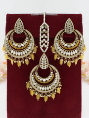 Somya Earrings & Tikka-Yellow