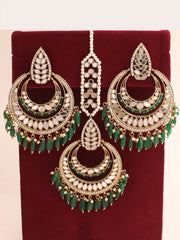 Somya Earrings & Tikka-Green