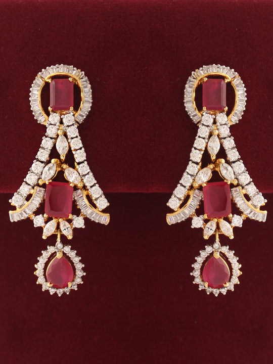 Simin Earrings-Ruby pink