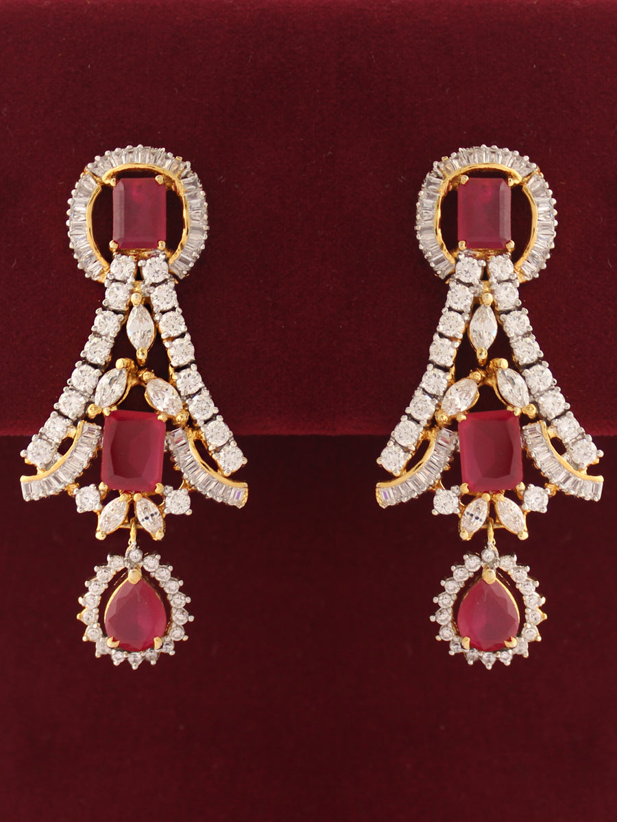 Simin Earrings-Ruby pink