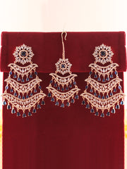 Kayra Earrings & Tikka Set-Blue