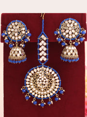 Aisha Earrings & Tikka-Blue