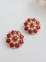 Zareen Earrings-Ruby Pink