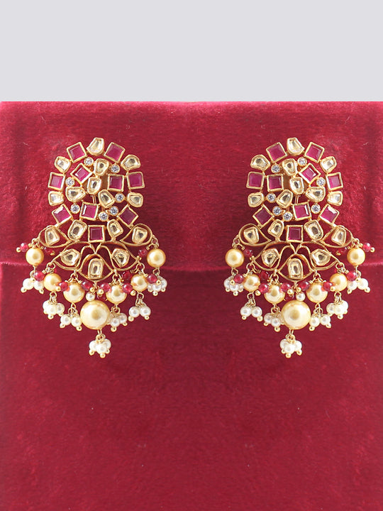 Anshika Earrings-Ruby Pink
