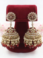 Shabina Earrings-Maroon