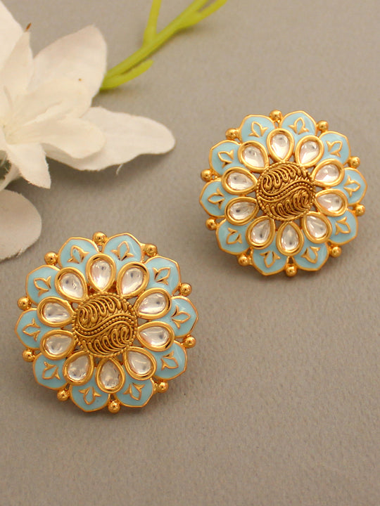 Gwalior Stud Earrings-Turquoise