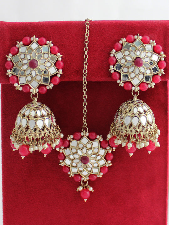 Kashvi Earrings & Tikka-Ruby