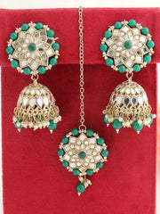 Kashvi Earrings & Tikka-Green