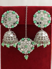 Ziya Earrings & Tikka-Mint Green