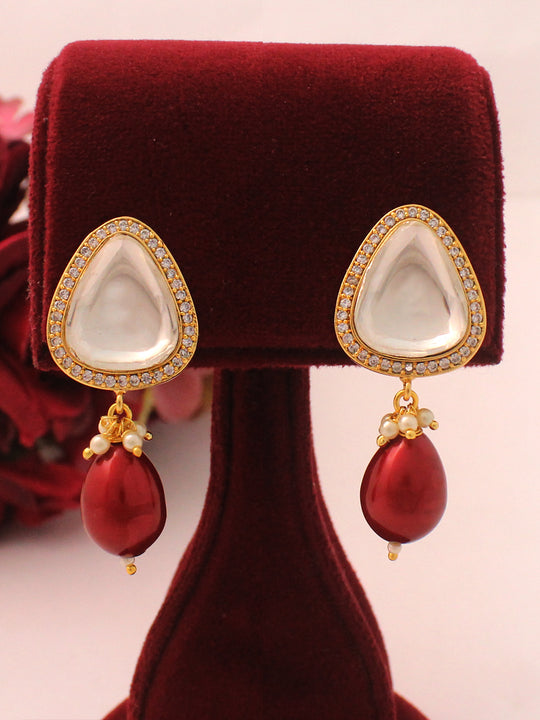 Shruti Earrings-Maroon