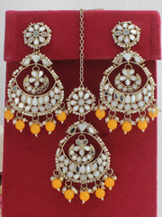 Naaz Earrings & Tikka-Yellow