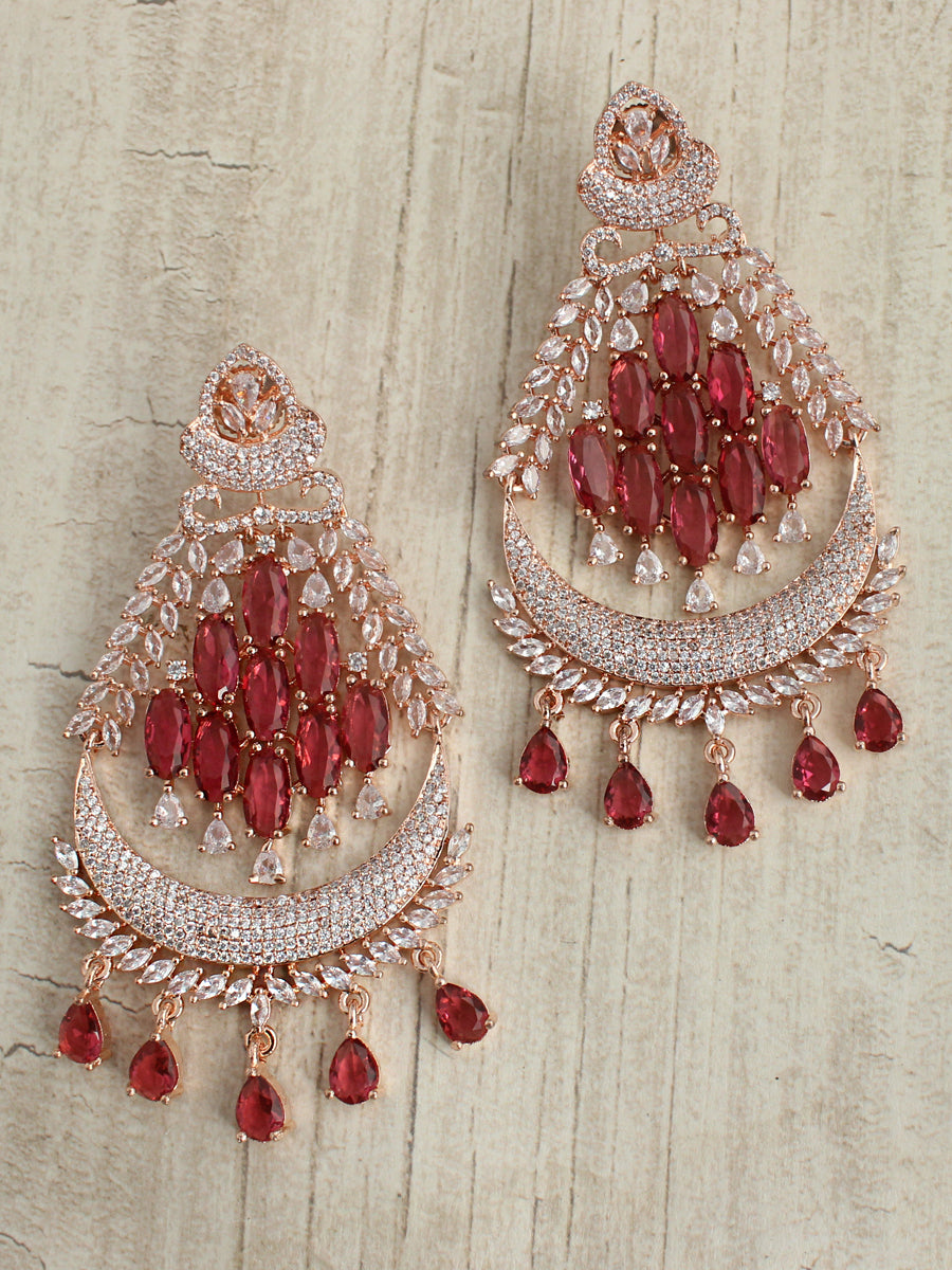 Shayna Earrings-Ruby Pink