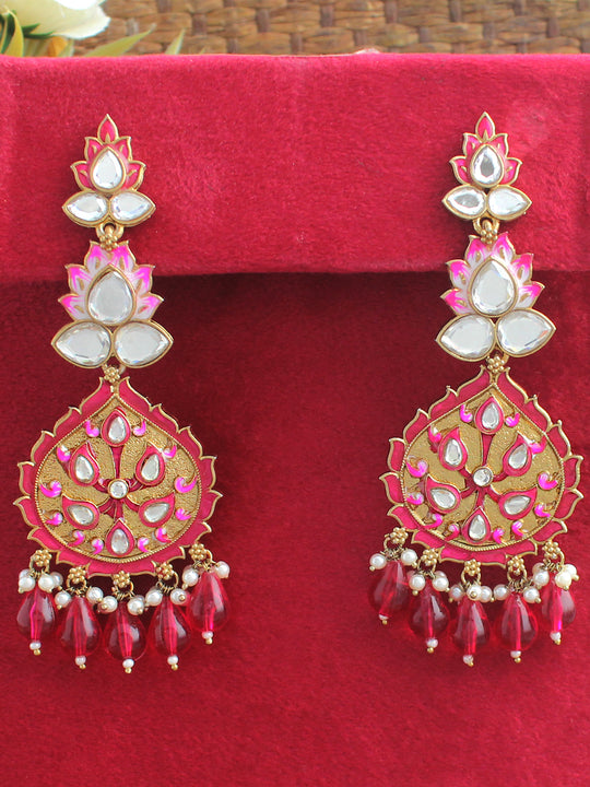 Shivali Earrings-Hot Pink