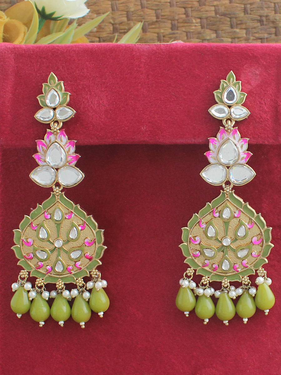 Shivali Earrings-Mehandi Green