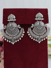 Utkarsha Earrings-Silver/Aqua