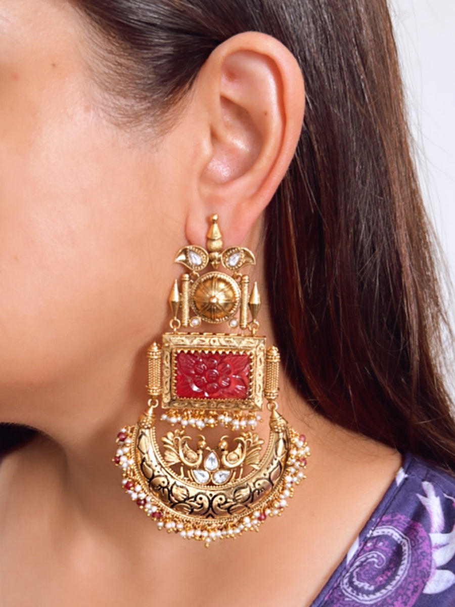 Ashita Earrings-Ruby Pink