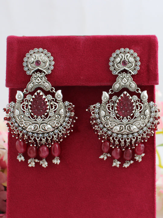 Krisha Earrings-Maroon