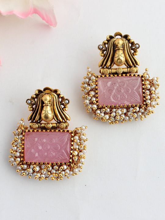 Rida Earrings-Golden/Pastel Pink