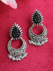 Yukti Earrings-Silver/Black